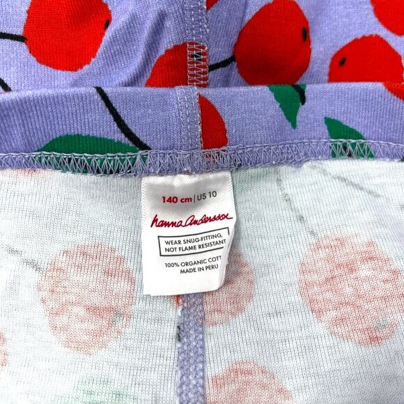 Hanna Andersson Organic Cotton Pajama Set | Purple Cherry Print. Size 10. NWT - Picture 3 of 5